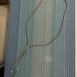 Long silver necklace